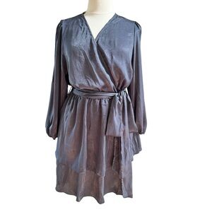 City Chic Womens‎ Slate Twisted Ruffle Midi Dress Size M NWT